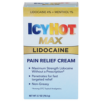Icyhot Max Pain Relief Cream Lidocaine - 2.7 Ounce