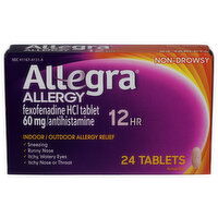 Allegra Allergy Relief, Indooroutdoor, Non-Drowsy, Tablets - 24 Count