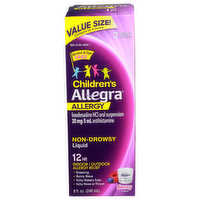 Allegra Allergy, Children's, Non-Drowsy, 12 Hr, Berry Flavor, Liquid, Value Size - 8 Ounce