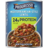 Progresso Mediterranean-Style Lentil Protein Soup, Vegetarian - 19 Ounce