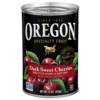 Oregon Specialty Fruit In Heavy Syrup Whole Pitted Cherries Dark Sweet - 15 Ounce