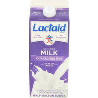 Lactaid Milk Fat Free 100% Lactose - 0.5 Gallon - 1 Count