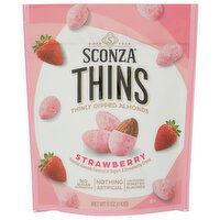 Sonza Chocolates Strawberry Thins, Yogurt Almonds - 5 Ounce