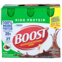 Boost Rich Chocolate Balanced Nutritional Drink High Protein - 8 Fluid Ounce - 6 Count