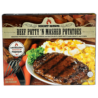 Night Hawk Mashed Potatoes Topped With Cheese And Bacon Bits, Beef Patty Gravy, Corn 'n - 10 Ounce