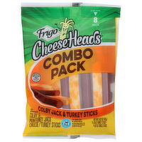 Frigo Cheese Heads Combo Pack Colby Jack & Turkey Sticks - 0.79 Ounce - 8 Count