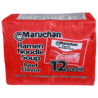 Maruchan Beef Flavor Ramen Noodle Soup 12 Pack - 2.854 Ounce - 12 Count
