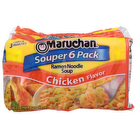 Maruchan Chicken Flavor Souper 6 Pack Ramen Noodle Soup - 3 Ounce - 6 Count