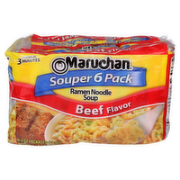 Maruchan Beef Flavor Ramen Noodle Soup - 3 Ounce - 6 Count
