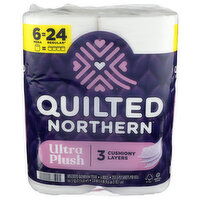 Quilted Northern Bathroom Tissue, Unscented, Mega Rolls, 3-Ply - 26.917 Square foot - 6 Count