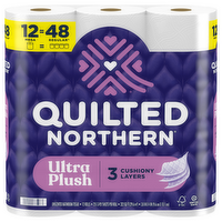 Quilted Northern Tissue Ultra Plush Toilet Paper, 12 Mega Rolls - 3060 Count