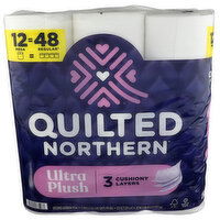 Quilted Northern Toilet Paper, Unscented, Mega Rolls, 3-Ply - 26.917 Square foot - 12 Count