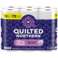 Quilted Northern Tissue Ultra Plush Toilet Paper, 18 Mega Rolls - 4590 Count