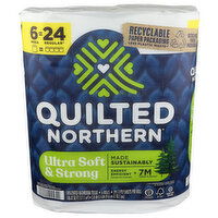 Quilted Northern Toilet Paper, Unscented, Mega Rolls, 2-Ply - 31.133 Square foot - 6 Count