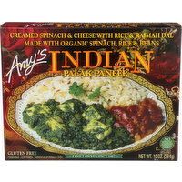 Amy's Indian Palak Paneer Creamed Spinach & Cheese With Rice & Rajmah Dal - 10 Ounce