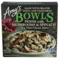 AMY's Penne With Mushrooms & Spinach Bowl - 9 Ounce