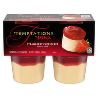 Jell-O Temptations Strawberry Ready-To-Eat Cheesecake Snacks, Cups - 4 Count