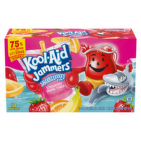 Kool-Aid Jammers Sharkleberry Fin Strawberry Orange Punch Flavored Drink, Box, Pouches - 10 Count