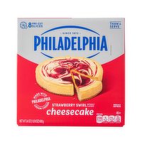 Philadelphia Cheesecake, Frozen Dessert, 1 Box, For Quick And Easy Desserts, Strawberry Swirl Naturally Flavored, No Artificial Flavors Or Dyes, 8 Pre-Cut Slices - 24 Ounce