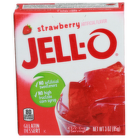 Jell-O Strawberry Gelatin Dessert - 0.75 Ounce - 4 Count