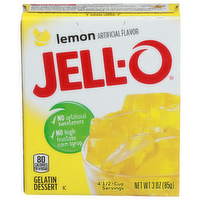 Jell-O Lemon Gelatin Dessert - 0.75 Ounce - 4 Count