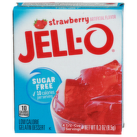 Jell-O Strawberry Sugar Free Low Calorie Gelatin Dessert - 0.3 Ounce