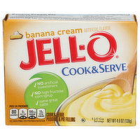 Jell-O Banana Cream Pudding & Pie Filling - 0.767 Ounce - 6 Count