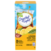 Crystal Light Lemon Iced Tea Naturally Flavored Powdered Drink Mix, Pitcher Packets - 6 Count