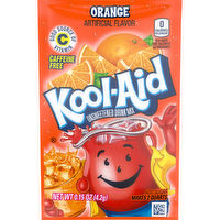 Kool-Aid Unsweetened Orange Powdered Soft Drink Mix, Packet - 0.15 Ounce