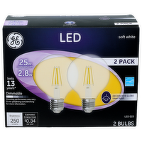 Ge Soft White Led G25 Bulb - 2 Count