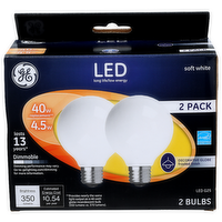 Ge Soft White Led G25 Bulb - 2 Count