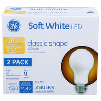 Ge Soft White Classic Shape Led A19 - 2 Count