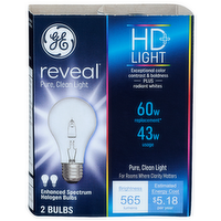 GE Light Bulbs, Halogen, 43 watts