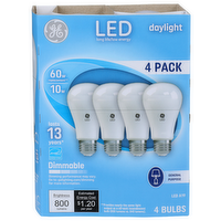 Ge Dimmable Daylight Led A19 Bulb - 4 Count