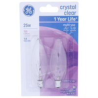 Ge Crystal Clear Decorative b Type Candelabra Base Bulbs - 2 Count
