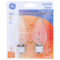 Ge Decorative F Type Crystal Clear Bulb - 2 Count