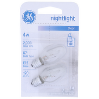 Ge Nightlight Clear Bulb - 2 Count