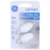 Ge White Nightlight Bulb - 2 Count