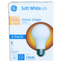 Ge Soft White Led A19 5w Classic Shape Bulb - 4 Count