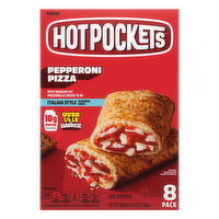 Hot Pockets Pepperoni Pizza, Italian Style Crust, Frozen Snack, 8 Pack - 36 Ounce