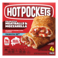 Hot Pockets Meatballs And Mozzarella, Frozen Snacks, Air Fryer Protein, 4PK - 18 Ounce