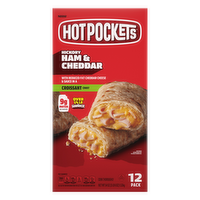 Hot Pockets Hickory Ham And Cheddar, Croissant Crust, Frozen Snack, 12 Pack - 54 Ounce