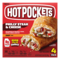 Hot Pockets Philly Steak And Cheese, Frozen Snacks, Air Fryer Protein, 4PK - 18 Ounce