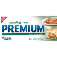 PREMIUM Original Unsalted Tops Saltine Crackers, Lunch Snacks - 16 Ounce