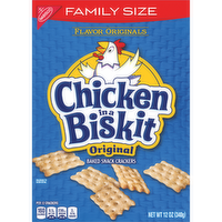 CHICKEN IN A BISKIT Original Baked Snack Crackers, Lunch Snacks, Family Size - 12 Ounce