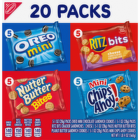CHIPS AHOY!/NUTTER BUTTER/OREO/RITZsorted Nabisco Cookie & Cracker Variety Pack, Oreo Mini, Ahoy! Nutter Butter, Ritz Bits, Snack Packs - 20 Ounce