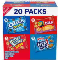 Nabisco CHIPS AHOY!/NUTTER BUTTER/OREO/RITZ Assorted Variety Pack Mini Chips Ahoy!, Ritz Bits Cheese, Nutter Butter Bites, And Oreo - 20 Ounce
