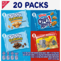 BARNUMS/CHIPS AHOY!/TEDDY GRAHAMSssorted Nabisco Fun Shapes Variety Pack, Barnum's Animal Crackers, Teddy And Chips Ahoy! Cookies, Snack Packs - 20 Ounce