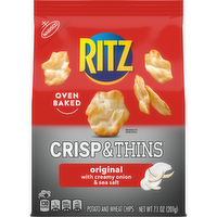 RITZ Crisp & Thin Original With Creamy Onion & Sea Salt And Thins Chips, Party Snacks - 7.1 Ounce