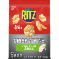 RITZ Crisp & Thin Cream Cheese & Onion And Thins Chips, Party Snacks - 7.1 Ounce